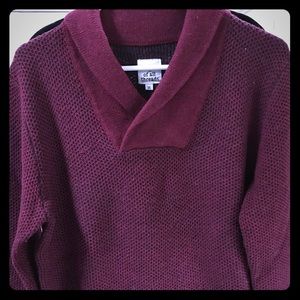 Burgundy textured Shawl neck sweater